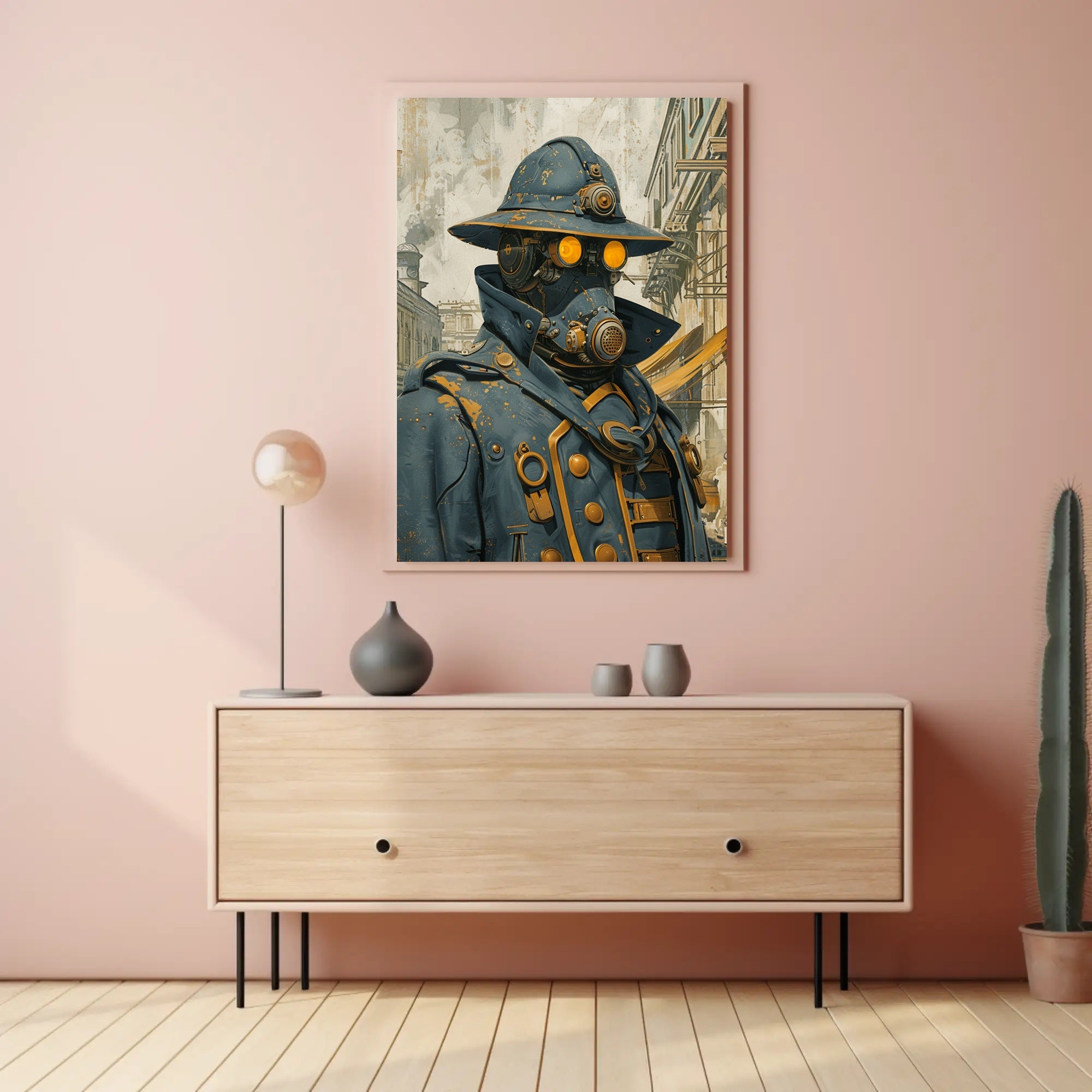 Steampunk Sentinel Art Print Poster for Home Decor and Adventure Lovers PosterGoat