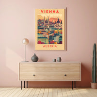 Vienna Skyline Artistic Travel Poster