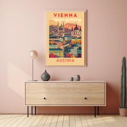 Vienna Skyline Artistic Travel Poster