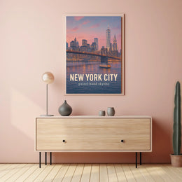 New York City Pastel-Hued Skyline Poster