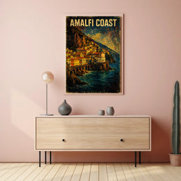 Amalfi Coast Poster Wall Art For Coastal Home Decor