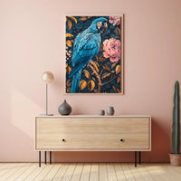 Vibrant Parrot Floral Paradise Poster Art