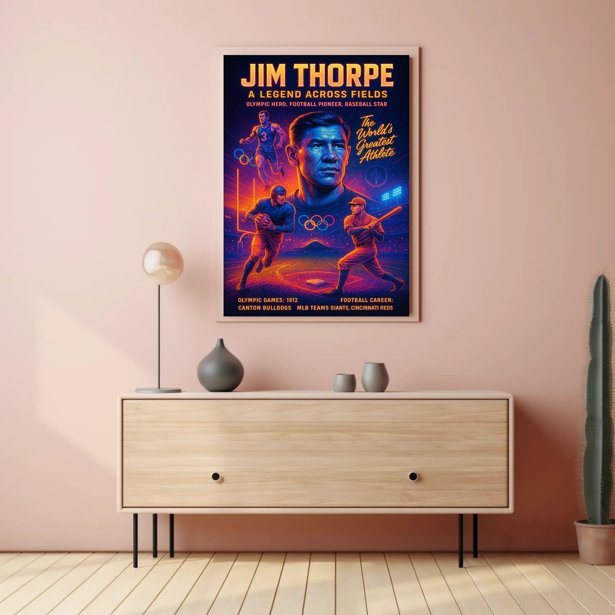 Jim Thorpe A Legend Across Fields Poster PosterGoat