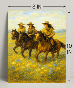 Riders in the Field Poster PosterGoat