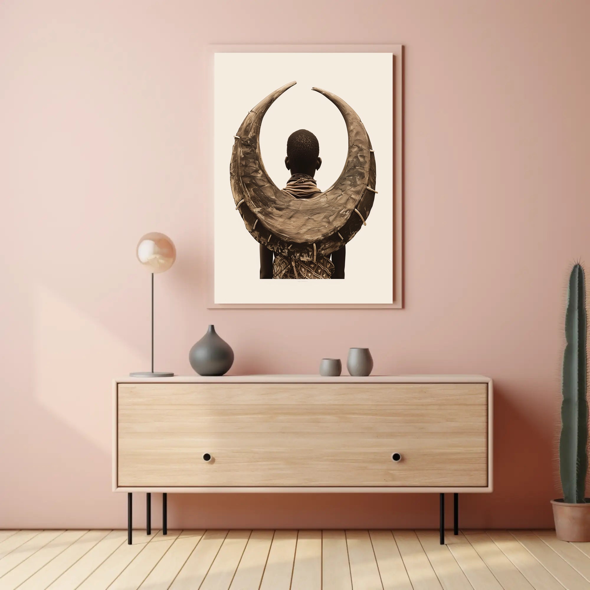 Cultural Embrace Poster Vintage Sepia Wall Art