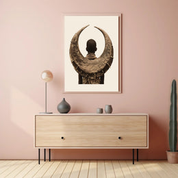 Cultural Embrace Poster Vintage Sepia Wall Art