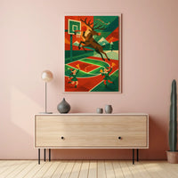 Reindeer Hoops Poster