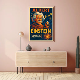 Albert Einstein Relativity Theory Vintage Educational Inspirational Scientific Wall Art Poster