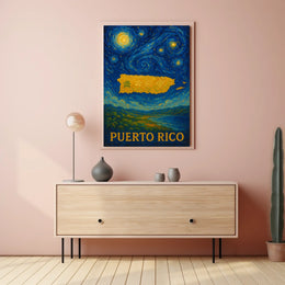 PUERTO RICO Starry Night Cultural or Heritage Poster