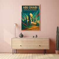 Abu Dhabi Jewel Desert Cityscape Travel Poster