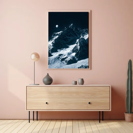Majestic Moonlit Mountain Range Nighttime Poster
