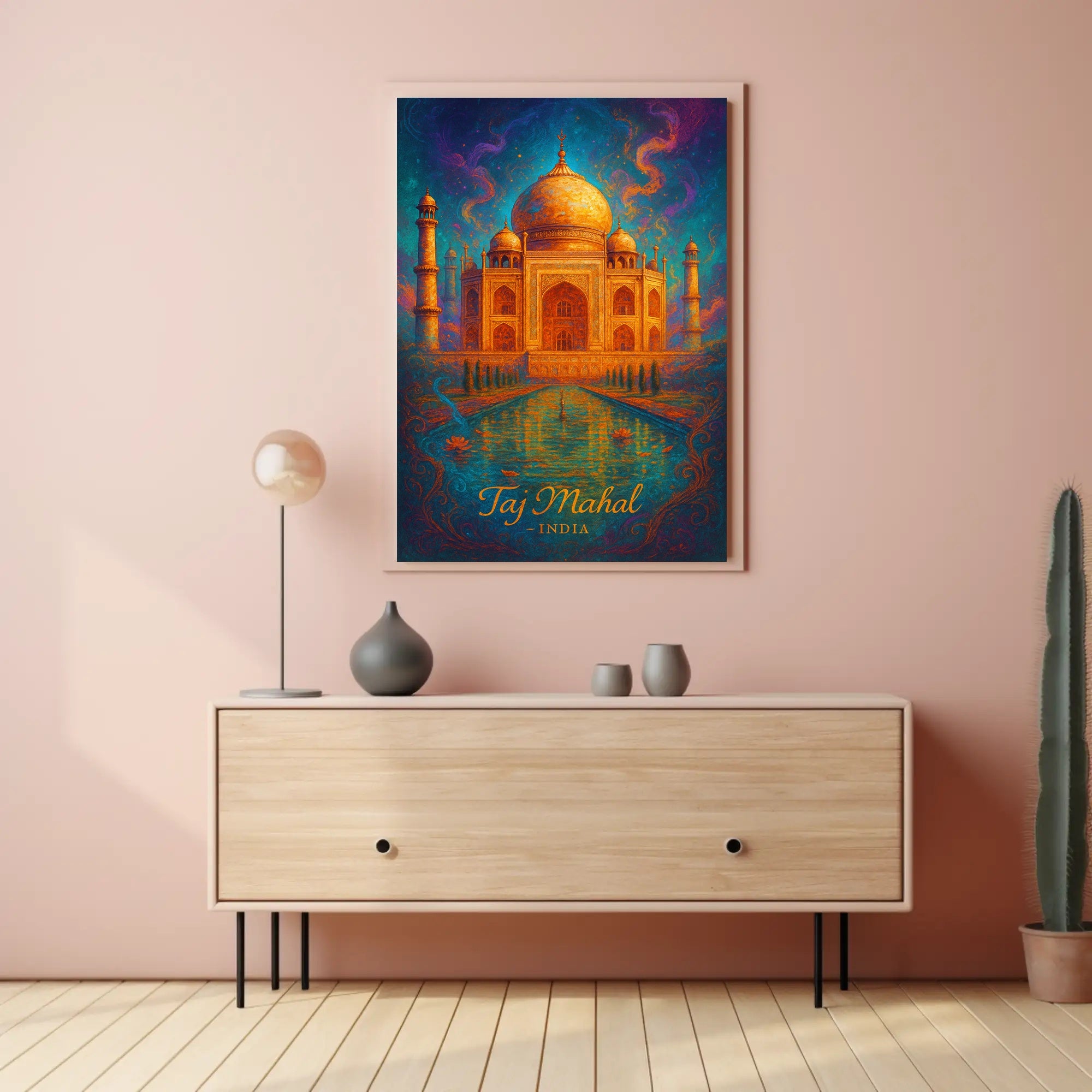 Taj Mahal Artistic Travel Poster