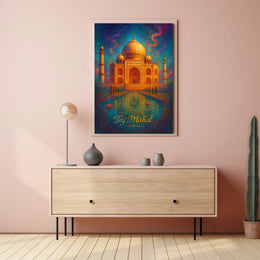 Taj Mahal Artistic Travel Poster