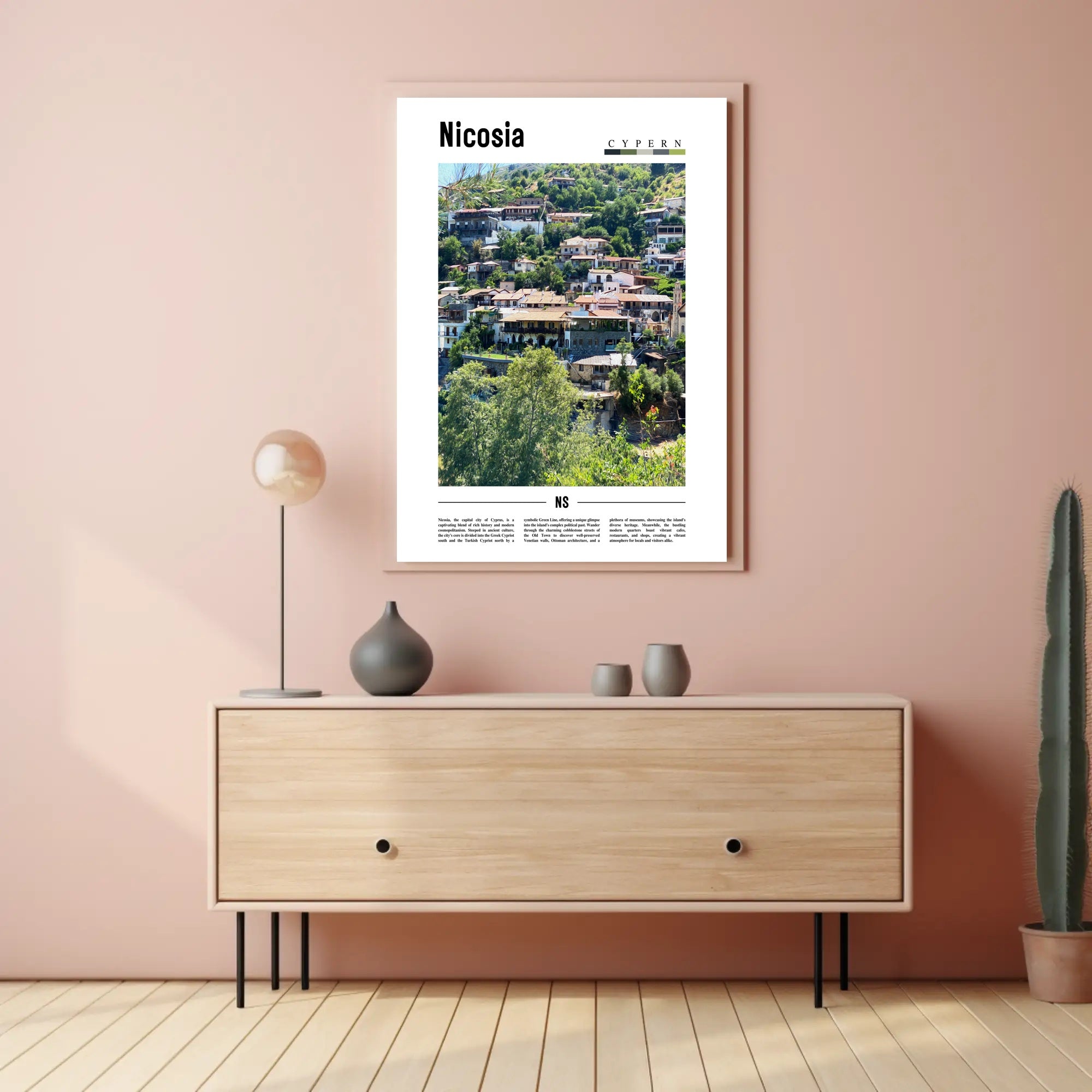 Nicosia Cityscape Vibrant Travel Poster PosterGoat