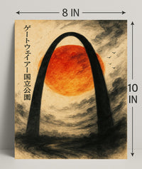 Gateway Arch Sunset: Artistic National Park Poster