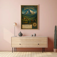 Travel to Jungfrau: Vintage Swiss Alps Travel Poster