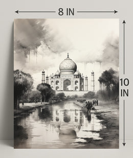 Majestic Reflections Of The Taj Mahal Poster