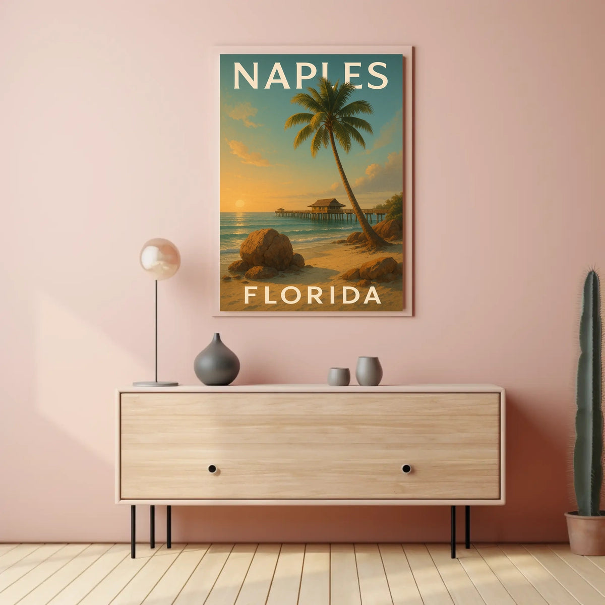 Naples Florida Coastal Serenity Poster Art Print Decor