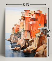 Coastal Cliffside Homes Poster