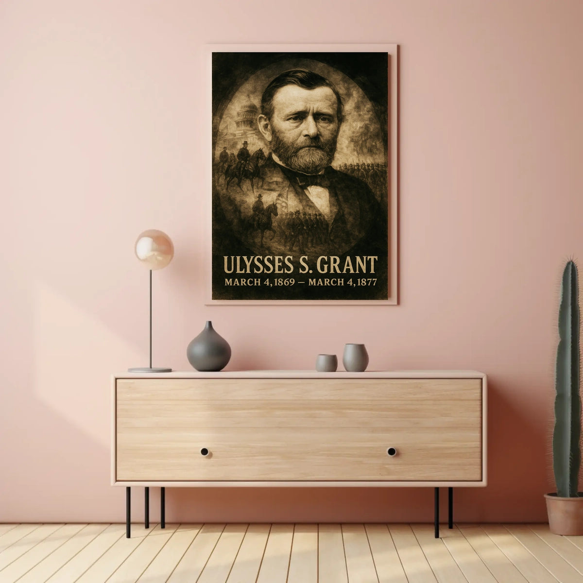 Ulysses S. Grant 18th President of the United States Double Exposure Poster