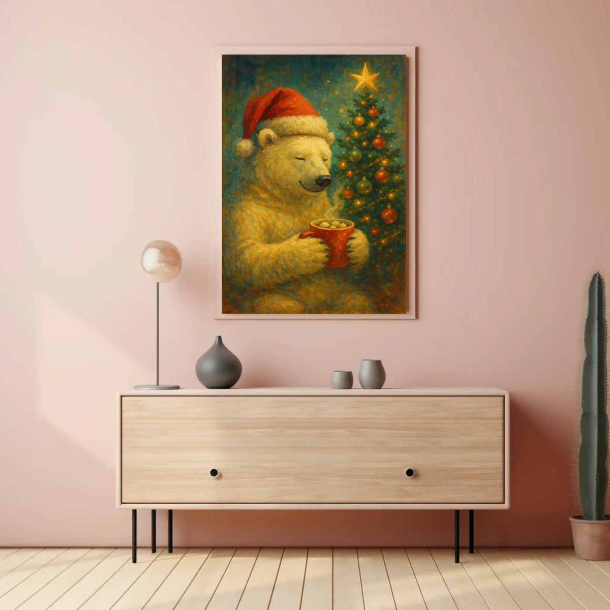 Bear In Winter Forest Landscape Art Print For Wall Decor Museum Quality Gallery Poster