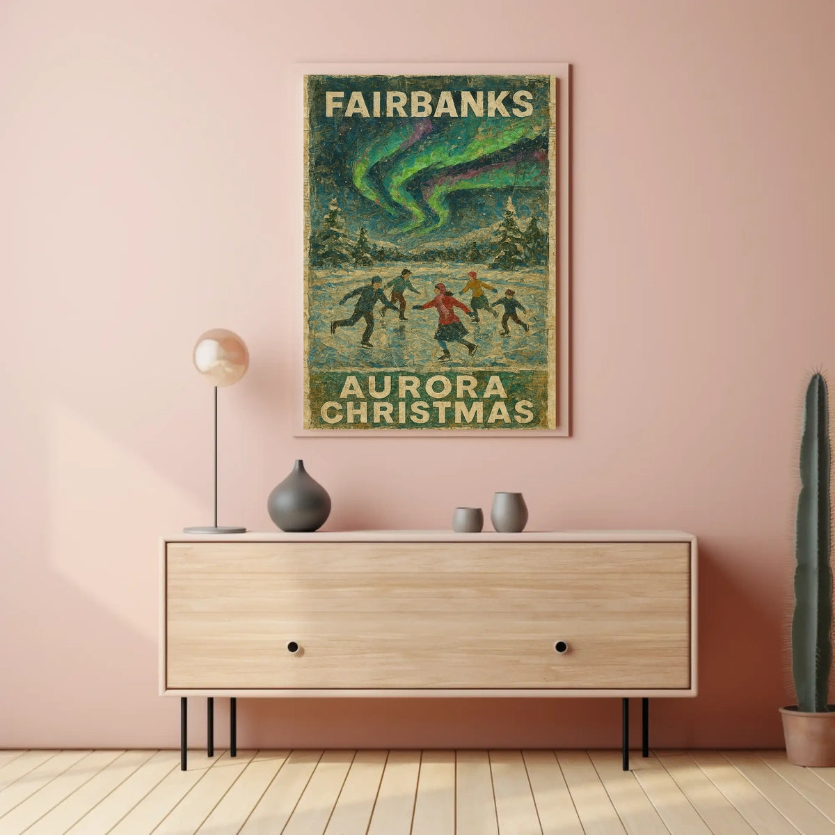 Fairbanks Aurora Christmas Poster