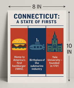 Connecticut A State of Firsts Poster Print PosterGoat