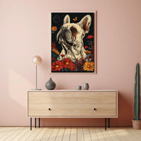 Floral Bulldog Fantasy Poster