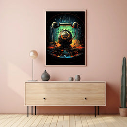 Retro Futurism The Evolution of Communication Poster