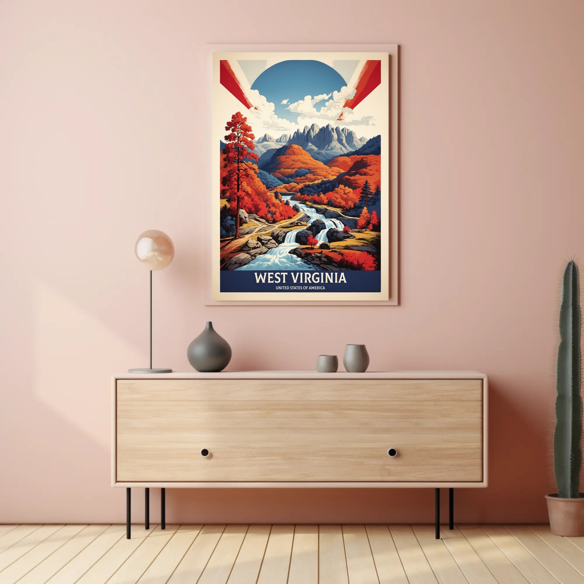 Scenic Autumn Landscape Vintage Travel Poster