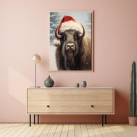 Festive Bison In Winter Wonderland Poster
