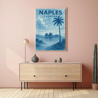 Naples Florida Poster Wall Art Coastal Beach Vibes 18x24