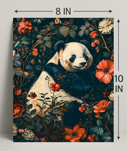 Peaceful Panda in a Botanical Wonderland Animal Poster