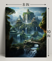 Enchanted Waterfall City Poster