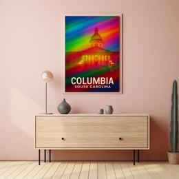 Columbia South Carolina Vibrant Pop Art Poster