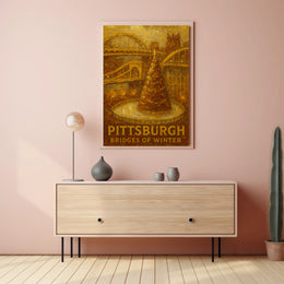 Pittsburgh Bridges Of Winter Poster