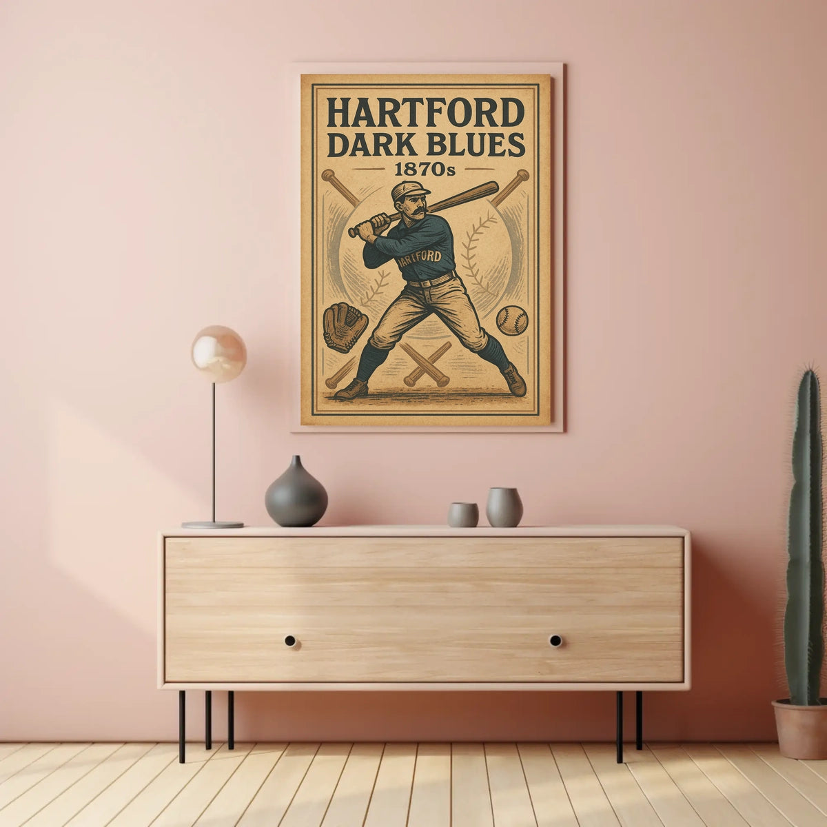 Hartford Dark Blues 1870S Baseball Poster