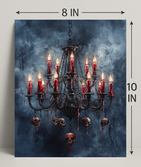 Gothic Chandelier Of Skulls Poster