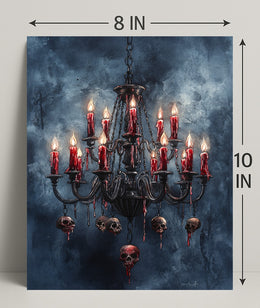 Gothic Chandelier Of Skulls Poster