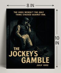 Vintage Jockey in Noir-Inspired Sports Poster