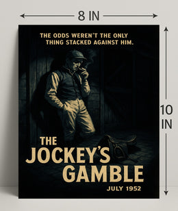 Vintage Jockey in Noir-Inspired Sports Poster