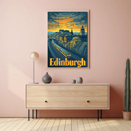 Edinburgh Icons Panorama Travel Poster