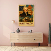 Thomas Jefferson 3rd President of the United States Layered Digital Collage Poster