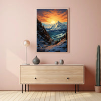 Breathtaking Sunset Mountain Landscape National Park Poster