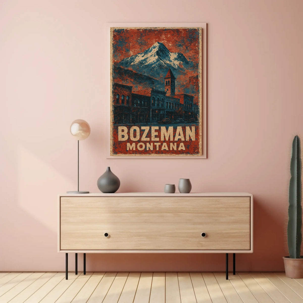 Bozeman Montana Rustic Scenic Poster