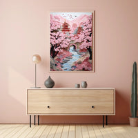 Serene Pagoda Oasis: Cultural or Heritage Poster