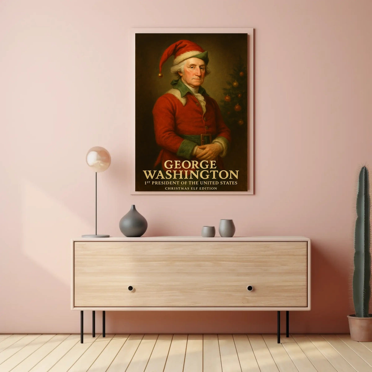George Washington Christmas Elf Historical Poster