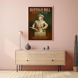 Buffalo Bill Marble Statue Poster Vintage Wall Art