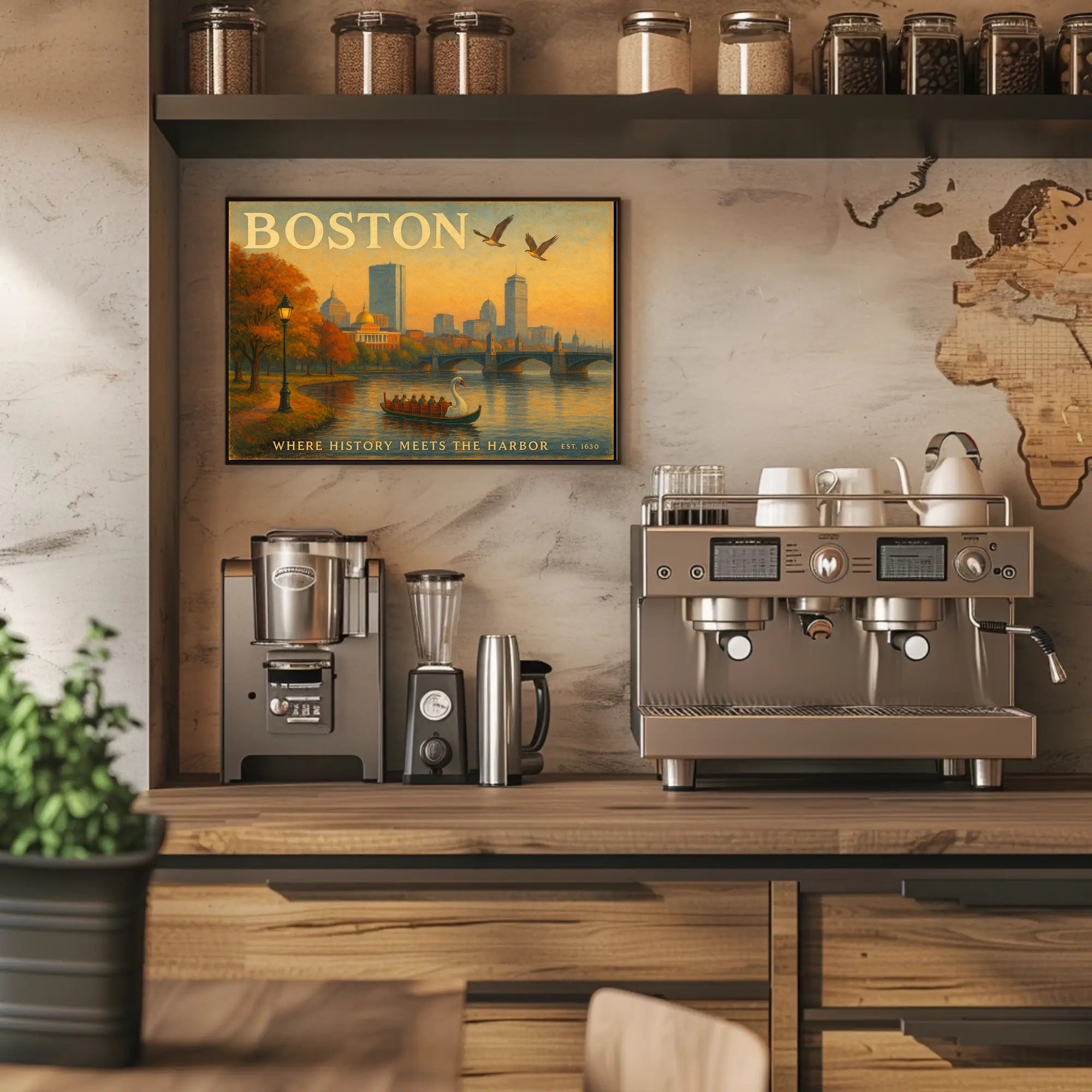 Boston Scenic Charm Travel Poster Wall Art