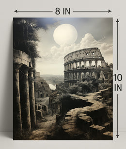 Moonlit Ruins Of Rome Poster